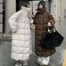 2025年新款冬季立领中长款棉服女时尚宽松加厚小个子保暖棉衣外套