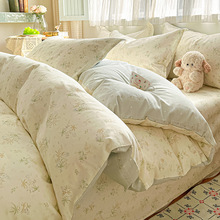 田园风纯棉四件套2026春季花卉全棉被套南通床上用品床单三件套4