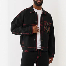 美式嘻哈大刺绣潮牌滑板牛仔长裤宽松高街直筒街头休闲外套长裤