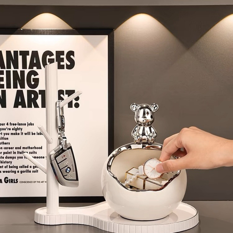 신제품 곰 홈 입구 현관 장식품 키 보관 문 입구 신발 캐비닛 거실 장식 집들이 행사