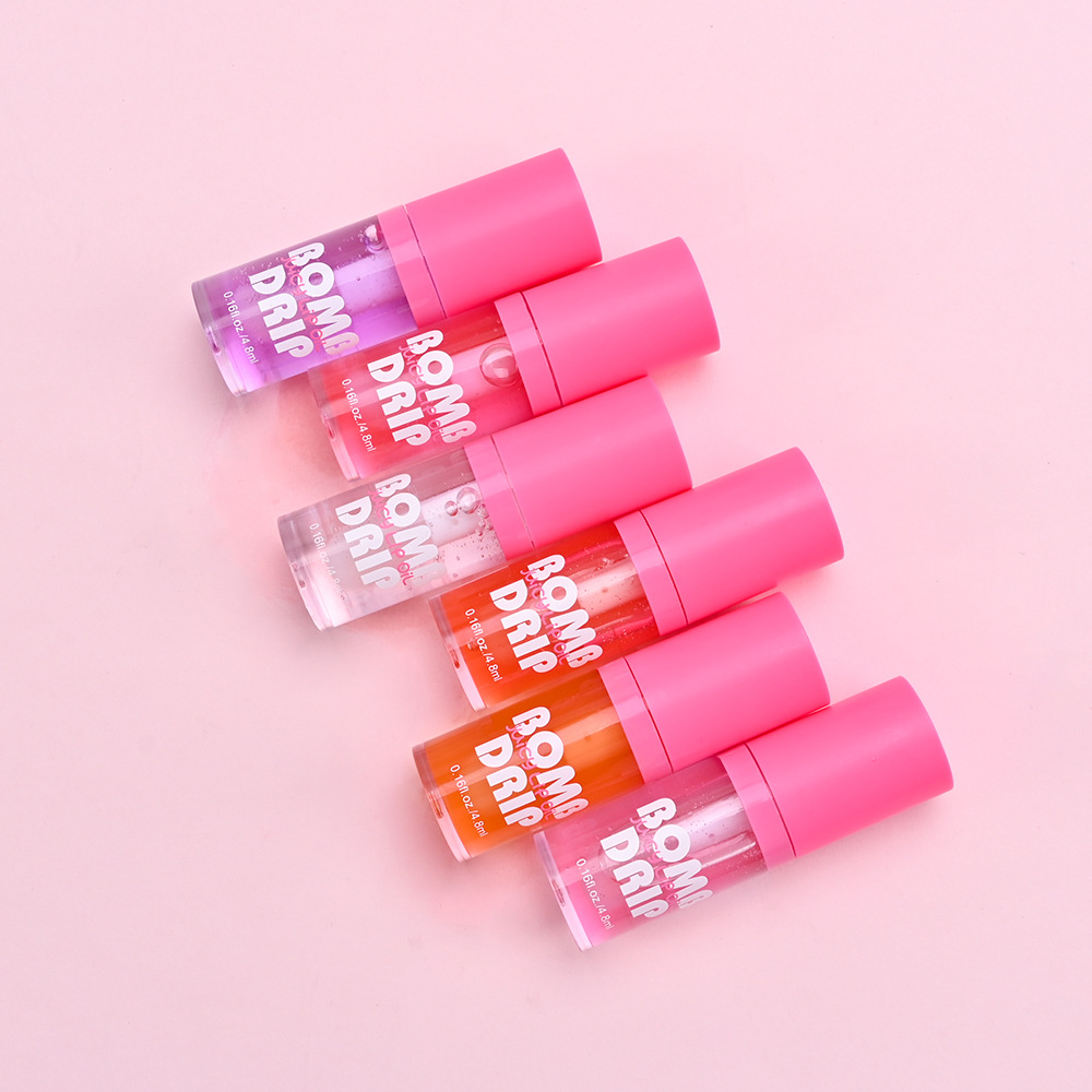Cross-border e-commerce logo-free hydrating lip oil, light-toned liquid lip gloss, large brush lip oil, lip care undefined