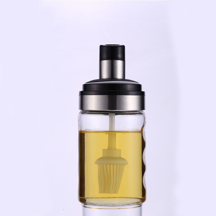 Cuchara cubierta integrada sellada a prueba de humedad botella de condimento tarro de condimento botella de miel cepillo botella de aceite engrasador suministros de cocina