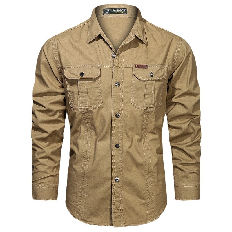 Camisas militares de verano de mangas cortas de trabajo de hombre camisa de trabajo al aire libre suelta camisa de hombre abrigo