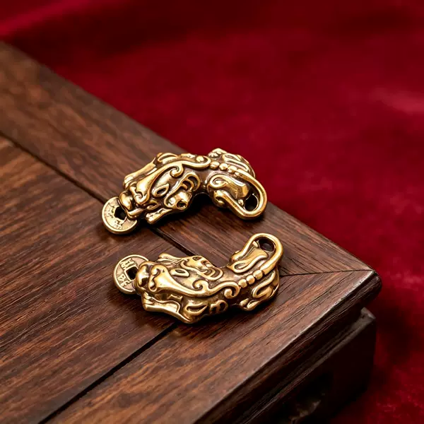 Source Factory Brass Pixiu Car Keychain Pendant for Safety, Wealth, and Good Luck, Vintage Pendant Wholesale and Dropshipping