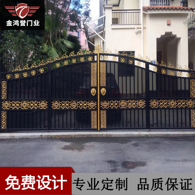 Courtyard Wrought Iron Gate Manufacturers Rural European Foldableing Swing Door Community Security Door Manufacturers Custom