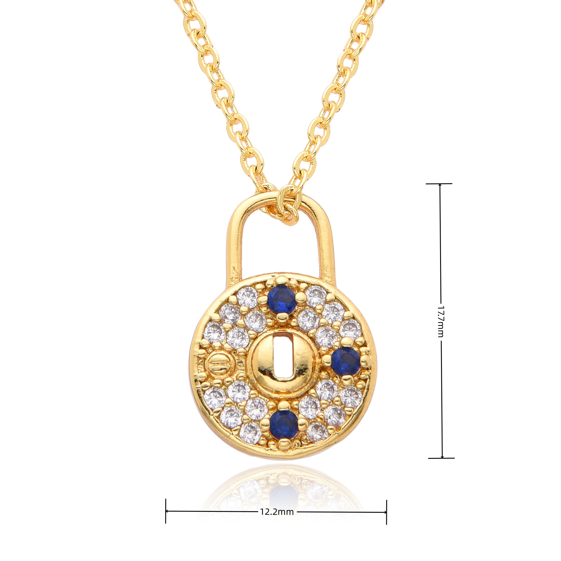 8g Weight Copper Pendant Material Zircon Inlay Material Pendant Necklace Classification Copper Chain Material 1 Piece Quantity Daily, Date Occasion Copper Material Heart Shape, Lock Pattern Women's Gender Inlay Design Elegant, Shiny Style Copper Inlay Heart Shape Lock Zircon Pendant Necklace 9