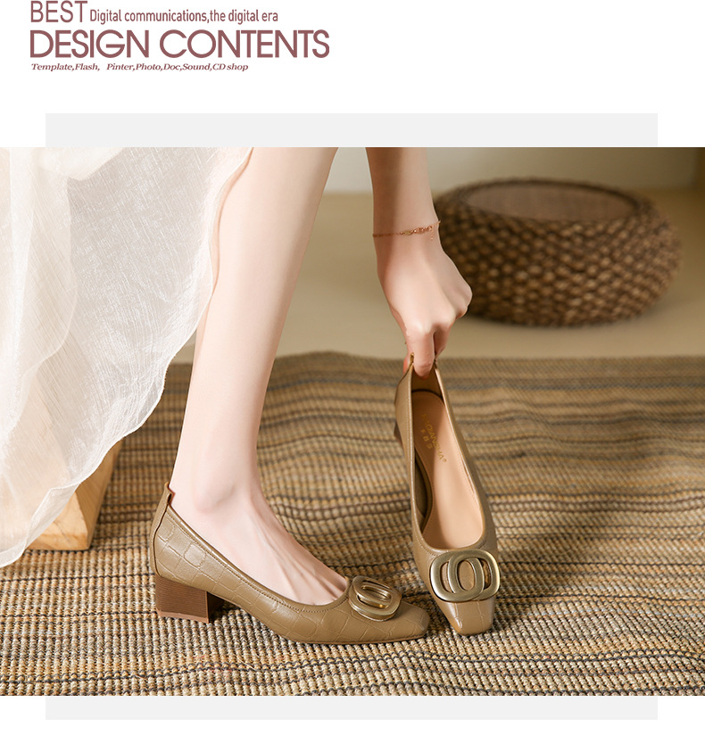 Damen Pumps Mit Karreeform Und Blockabsatz Aus Weichem Leder_voghion.com