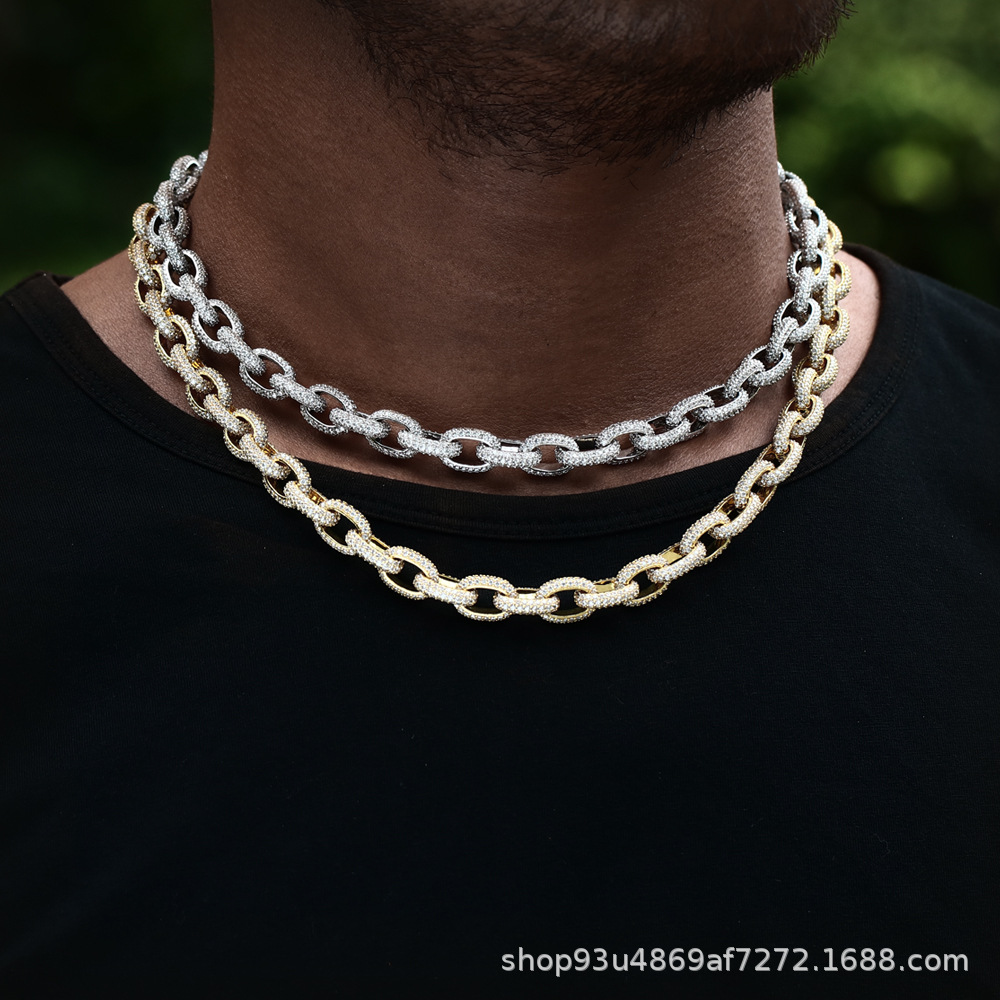 copper necklace hip-hop style with zircon