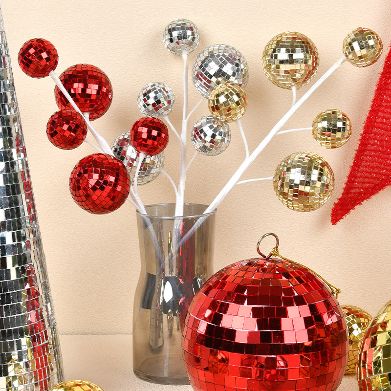 Espejo de vidrio de bar de boda ktvdisco discoteca iluminación de escenario bola láser oro plata bola reflectante roja