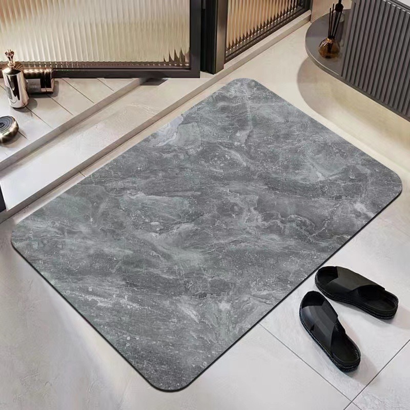 Fashionable and Simple Entrance Floor Mat, Non-Slip Floor Mat, Bathroom Floor Mat, Bathroom Toilet Door Diatom Mud Absorbs Water and Dries Quickly