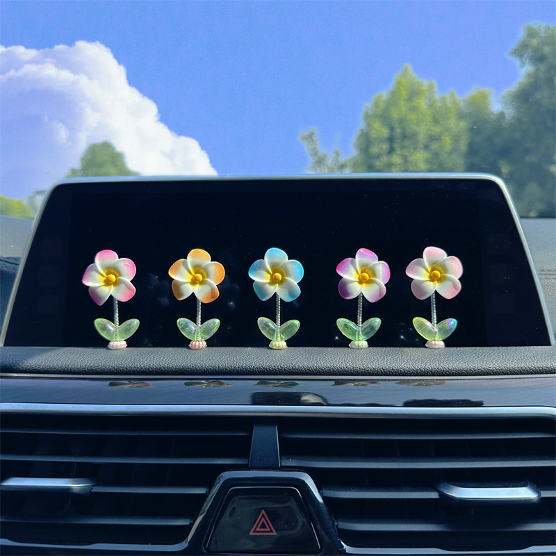 Huevo de flores adornos de automóviles consola central de automóviles decoración de flores encantadora decoración de automóviles belleza de plástico
