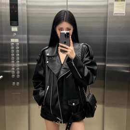 高级感机车皮衣2026春秋新款美式复古百搭时尚皮夹克外套洋气