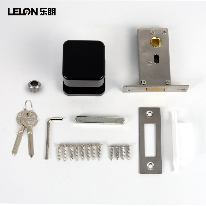 Cerradura de puerta invisible cuadrada de un solo lado Cerradura de puerta negra simple Cerradura de pared de fondo de sala de estar Cerradura de un solo lado Habitación de dormitorio Cerradura de puerta oculta