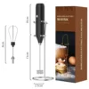 Environmentally Friendly 011 Milk Frother Double Head + Stand [Black]