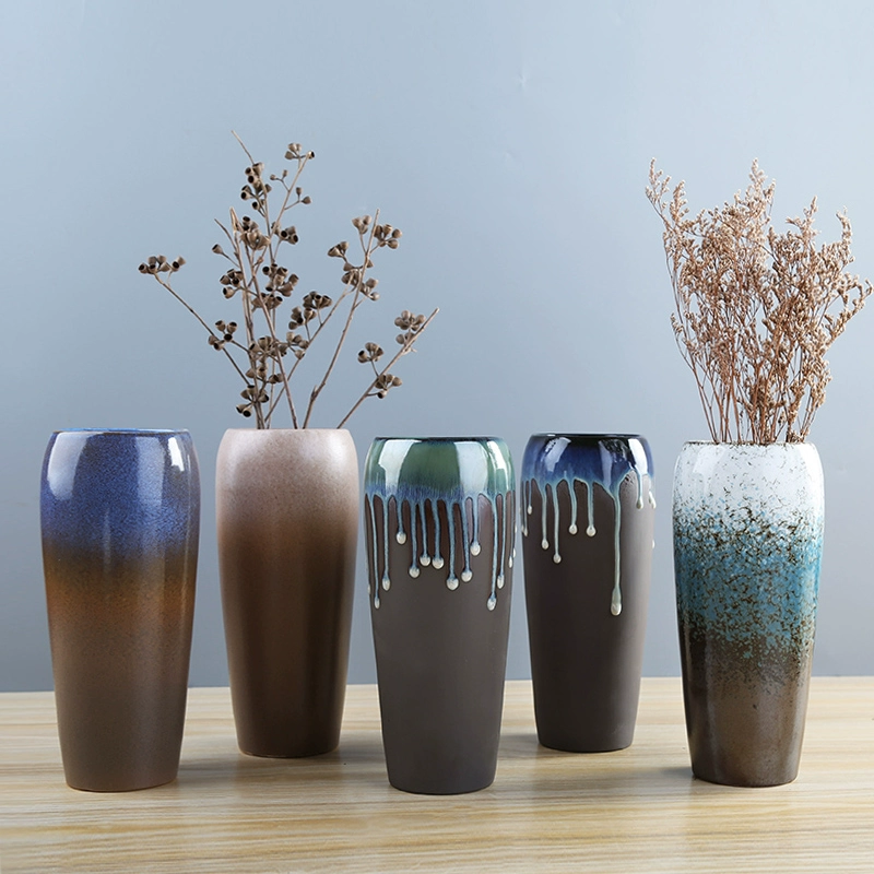 Керамическая ваза винтажные сушеные цветы цветочная вставка гидропонная цветочная гостиная Гостиница керамика мягкая одежда украшения дома
