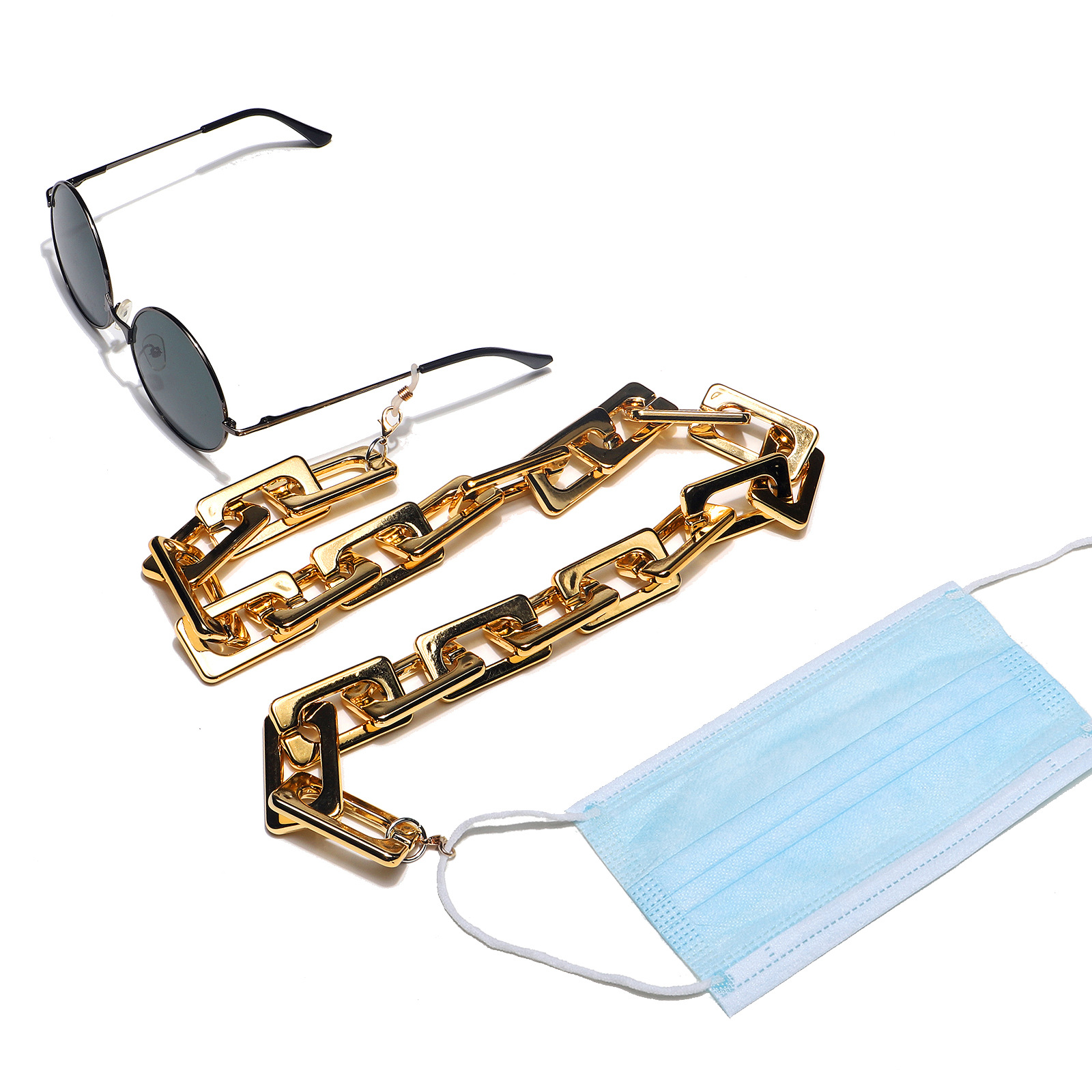 30g Weight Plastic Material Gold, Silver, Black Color Simple Fashion Plastic Acetate Leopard Pattern Glasses Chain 8