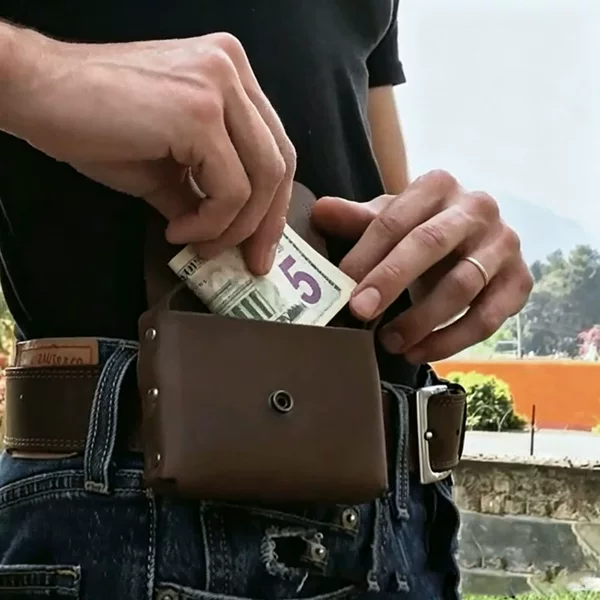 Amazon's best-selling PU leather studded wallet coin purse, outdoor travel waist-hanging portable card holder, bill storage wallet