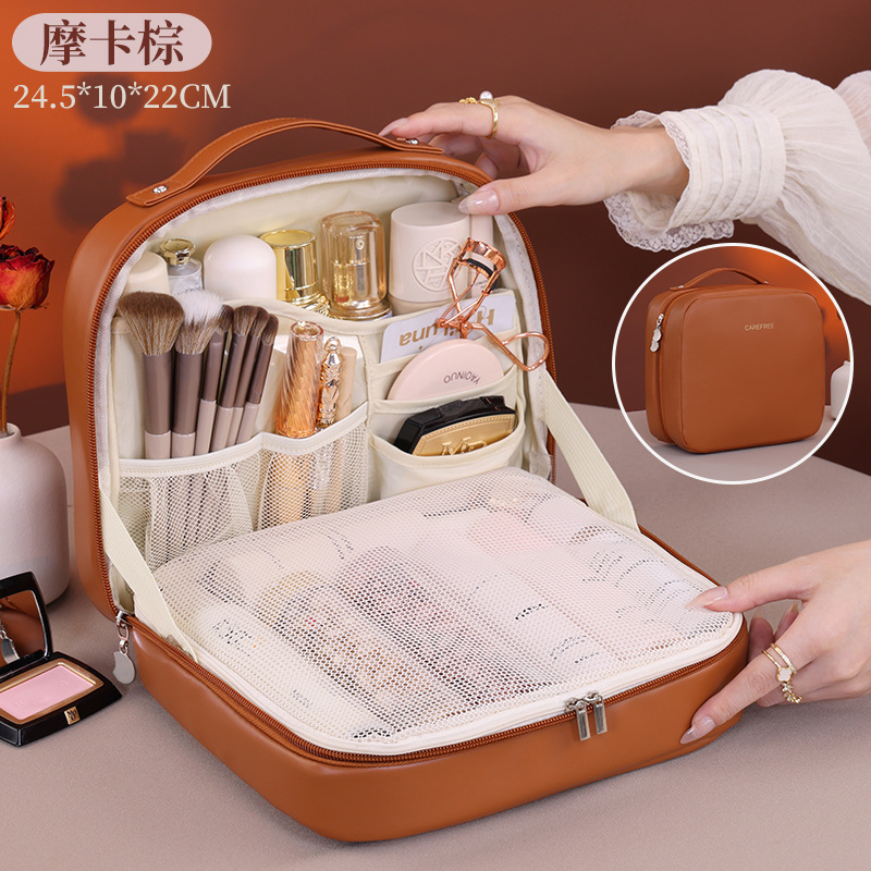 Bolsa de maquillaje para mujeres 2025, nueva bolsa de almacenamiento de maquillaje portátil de gran capacidad, bolsa de lavado de viaje de lujo ligera y de alta gama