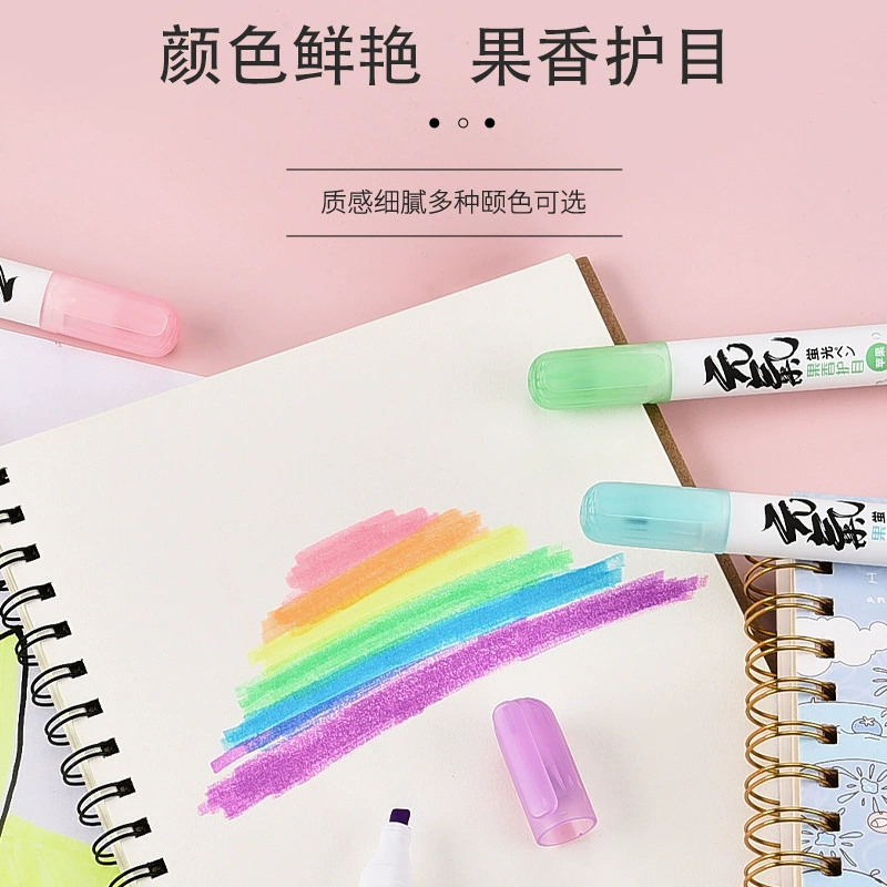 Strong rod fragrance highlighter fruit fragrance student marking marker large capacity homework notes wholesale