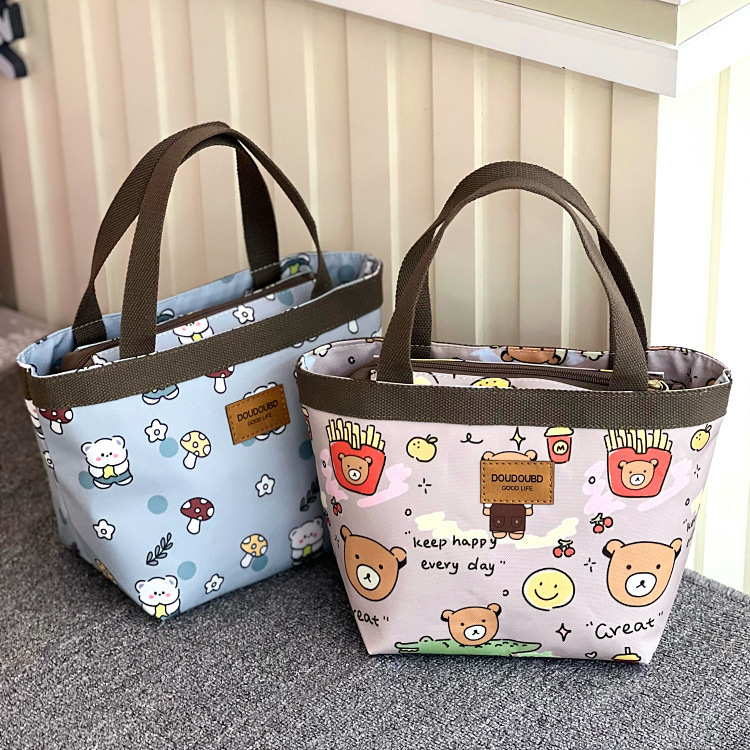 New Zipper Waterproof Toiletry Bag Portable Lunch Box Bag Student Commuting Snack Bag Lunch Bag Portable Women's Bag Mommy