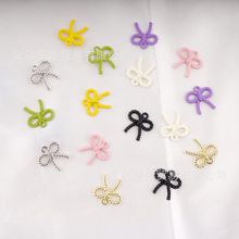 迷你小蝴蝶结挂件 耳环钥匙扣搭配材料 diy手作 合金喷漆 厂家