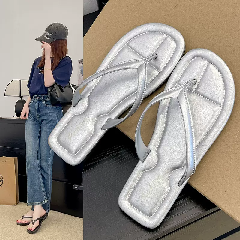 人字拖鞋女夏季新款时尚百搭外穿防滑简约平底夹趾沙滩鞋休闲凉拖