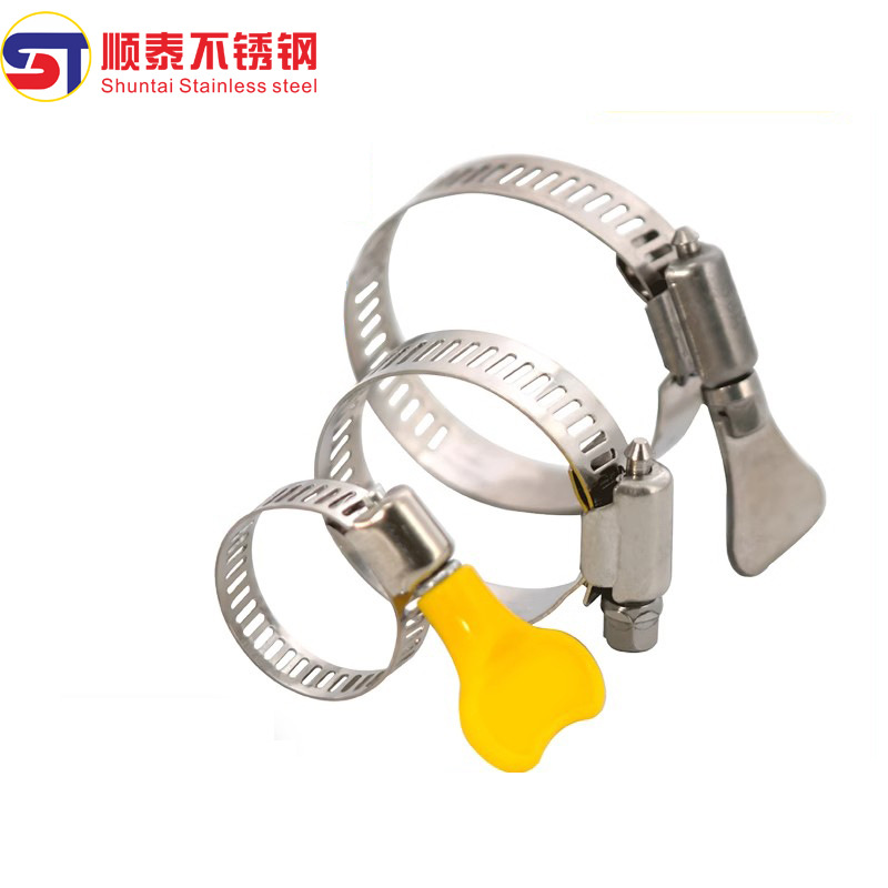 304不锈钢201带手柄喉箍手拧卡箍煤气水管收紧器管夹4分管固定卡