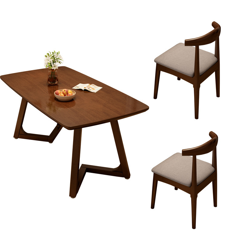Mesa de comedor de madera maciza nórdica moderna mesa de comedor rectangular económica simple y combinación de sillas pequeño apartamento sala de estar mesa de comedor en casa