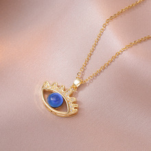 项链女 日韩风网红爱心锆石花朵感温变色锆石项链法式时尚锁骨链