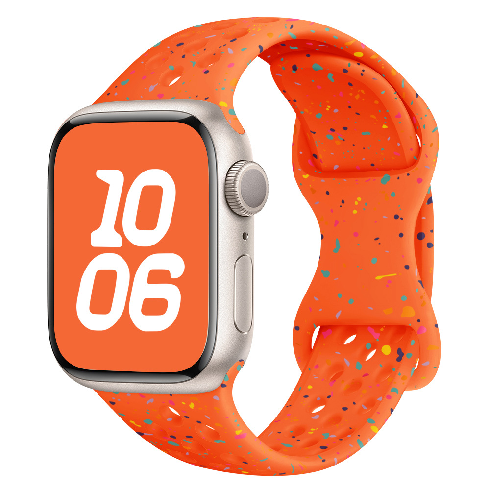 Suitable for Apple Watch with colorful dot rainbow butterfly clasp silicone strap iWatch SES91-8 Ultra Specification drawing