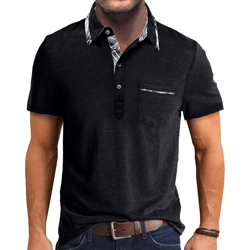 Verano nuevo estilo de los hombres europeos y americanos camiseta de solapa de manga corta para hombres de comercio exterior camisa POLO para hombres Amazon casual top al por mayor