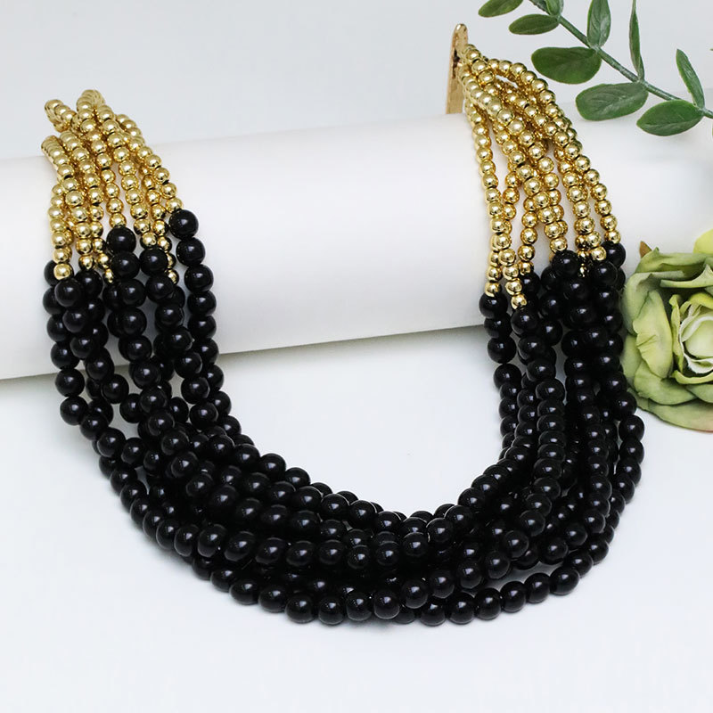 Böhmische Mehrlagige Perlenkette Handgefertigtes Collier Für Damen_voghion.com