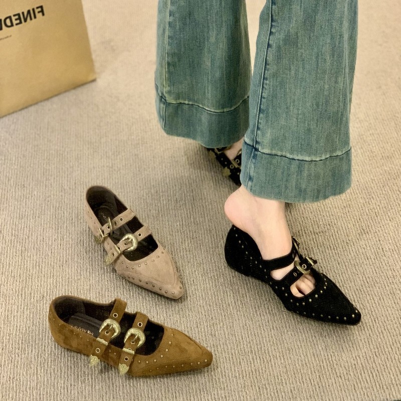 复古尖头浅口内增高单鞋女2025年新款设计感法式晚晚风玛丽珍鞋子|undefined