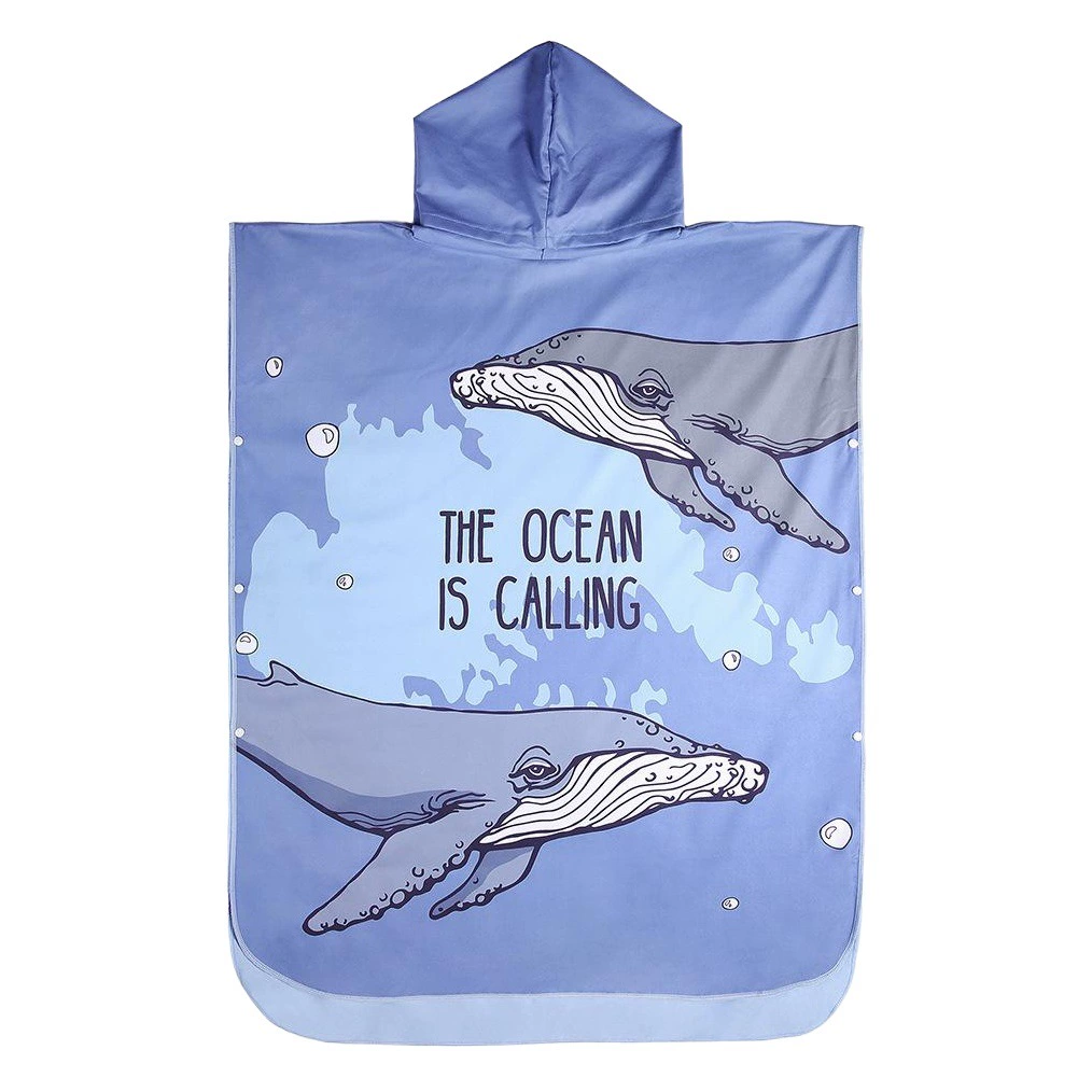 HOTMANGO быстросохнущая накидка банное полотенце теплое пальто для дайвинга Купание горячий весенний пляжный Халат с капюшоном Бесплатный синий кит