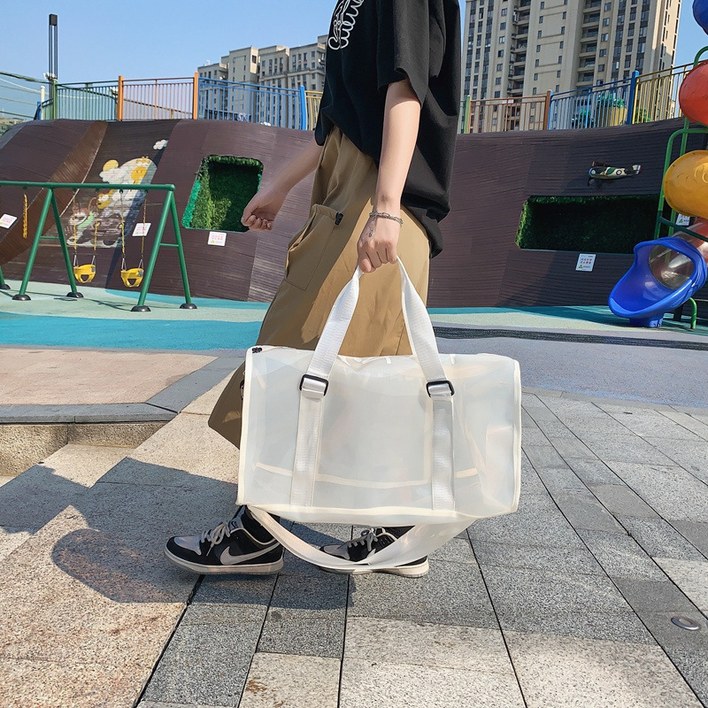透明トラベルバッグ女性防水 pvc 男性軽量大容量ポータブルショルダーバッグビーチ水泳スポーツフィットネスバッグ|undefined