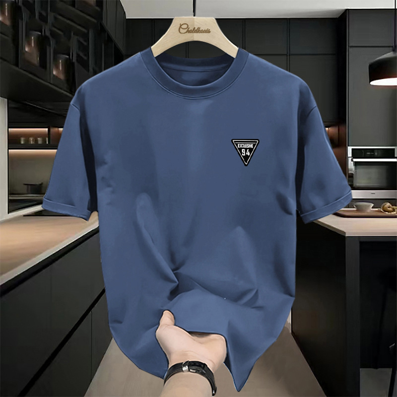 Printed Short Sleeved T-shirt For Boys On Instagram Fashion Label, 2025 Summer Trend Loose Half Sleeved Versatile T-shirt_voghion.com