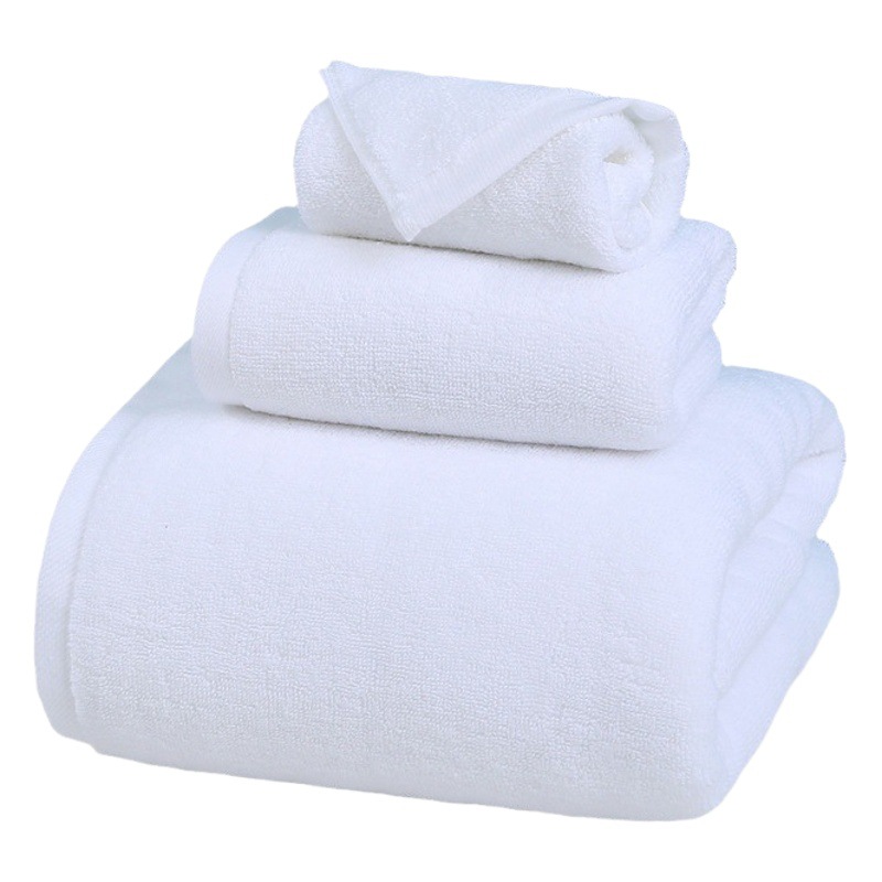 Hotel towel factory wholesale 21-strand cotton white bath towel Hotel B & B Tangquan beauty white towel embroidered logo