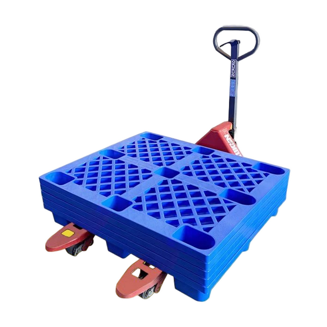 1080/1010/1280/1210/1311蓝色单面九脚塑料卡板塑胶托盘栈板垫板