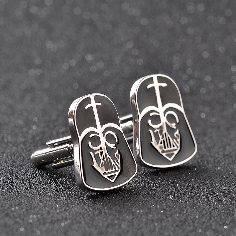 Neue farbe kristall manschettenknöpfe mode schwarz krieger herren hemd manschettenknöpfe_voghion.com