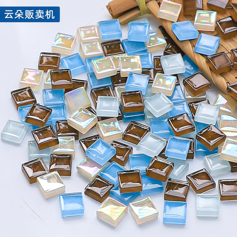 混合モザイク diy 手作りフリーストーンクリエイティブ生産材料カラークリスタルガラスルース粒子装飾自己粘着|undefined