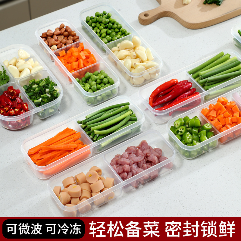 プラスチック製の鮮度保持食品コンパートメント収納ボックス、肉食材冷凍ボックス、生姜、玉ねぎ、ニンニクボックス、包装保存および調理準備ボックス|undefined