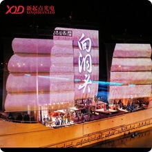 高清户外防水大屏DMXSPIP40柔性透明天幕玻璃幕墙广告显示网格屏