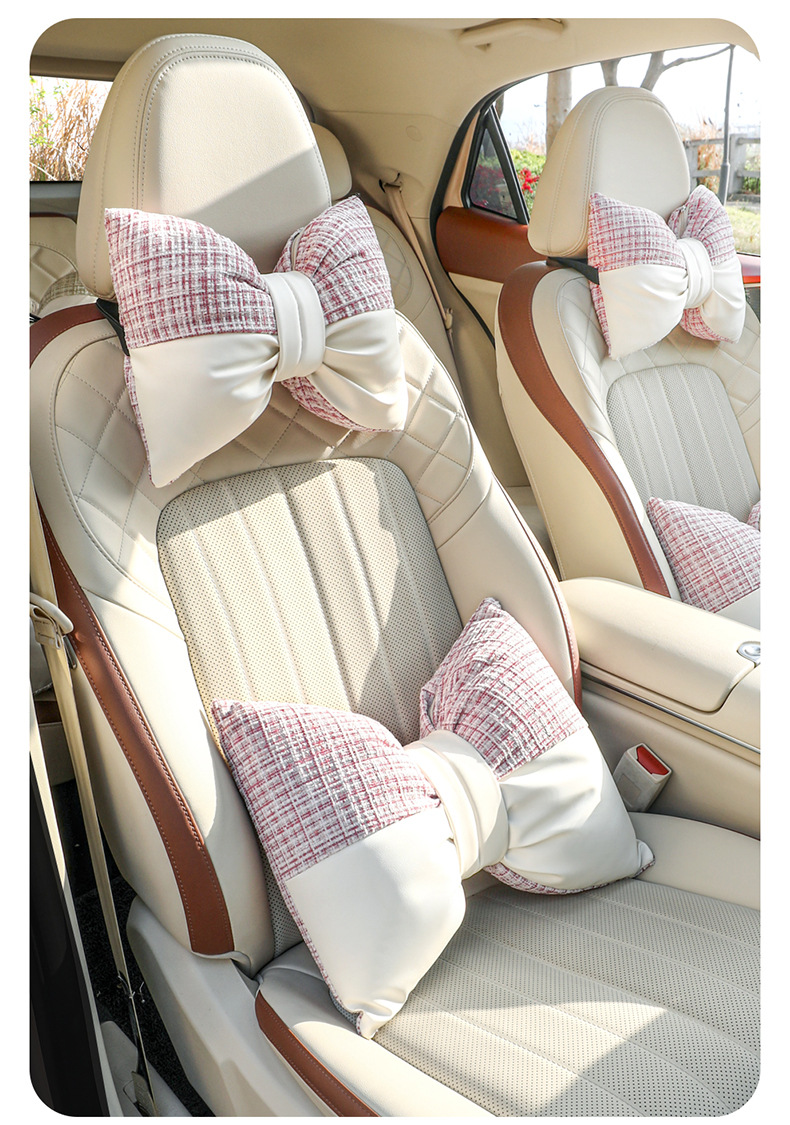 New Bow-Knot Sofa Pillow, Office Seat Lumbar Support, Universal for All Seasons, Good Waist Support for Long Periods of Sitting, Car Headrest