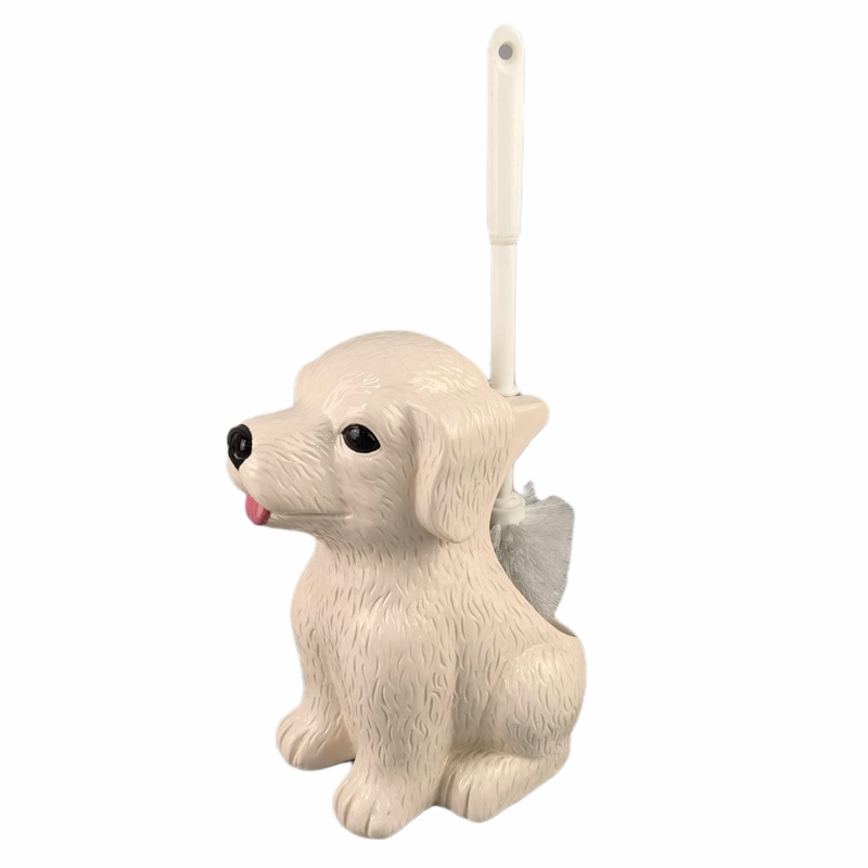 Cepillo de limpieza europeo personalizado Juego de base de cerámica Juego de baño con forma de animal 3D Cepillo con forma de gato