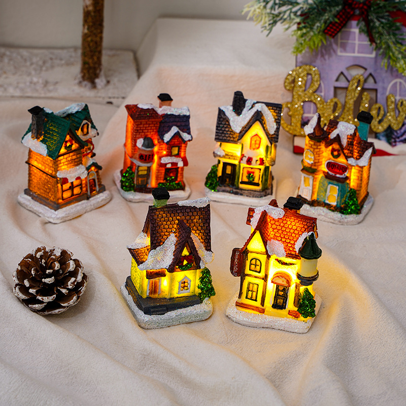 Christmas House Resin Party Ornaments display picture 5