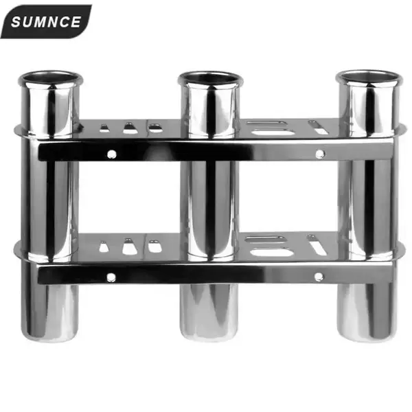 Cross-Border Spot 316 Stainless Steel Fishing Rod Holder, Triple-Tube Fishing Rod Holder, Multi-Layer Fishing Rod Holder, Multi-Purpose Fishing Rod Rack