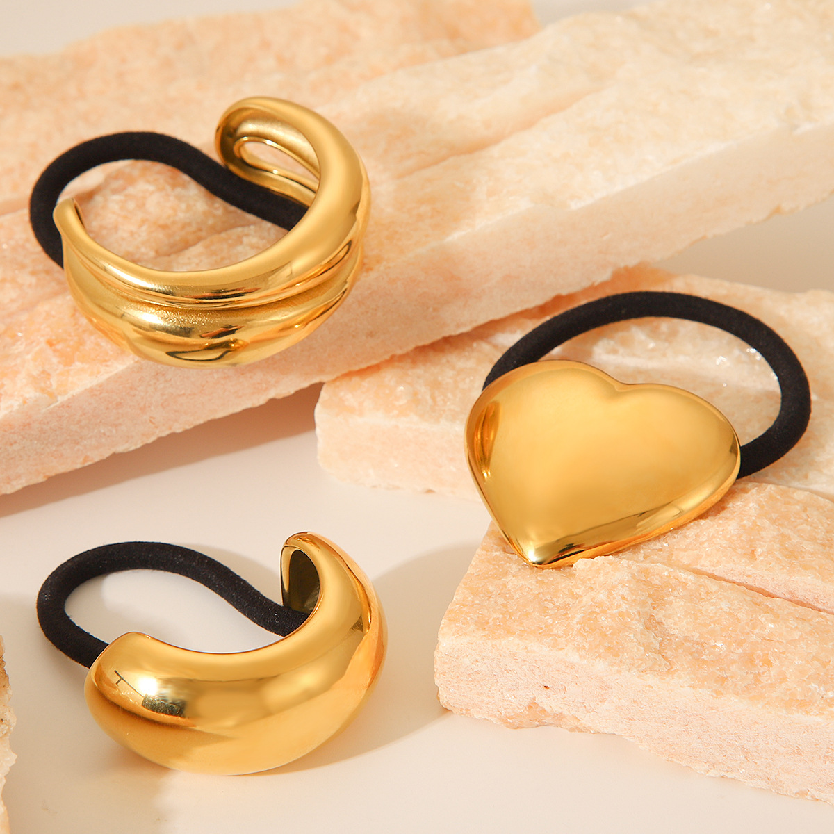 16g Weight Hair Tie Hair Accessories Type 1 Piece Quantity Holiday, Daily, Selfie Occasion Metal Material Heart Shape Pattern 2025 Spring and Summer, 2025 Autumn and Winter, All Seasons Season Women's Gender Plating Design Casual, Elegant, Lady Style Casual Elegant Lady Women's Heart Shape Metal Plating Hair Tie 3