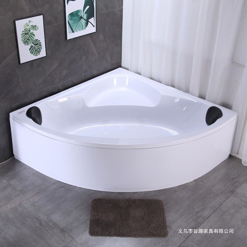 Triangular Bathtub Fan-Shaped Household Showerhead Adult Massage Heated Small Apartment Acrylic Insulated Bathtub Triangular Bathtub Fan-Shaped Household Showerhead Adult Massage Heated Small Apartment Acrylic Insulated Bathtub