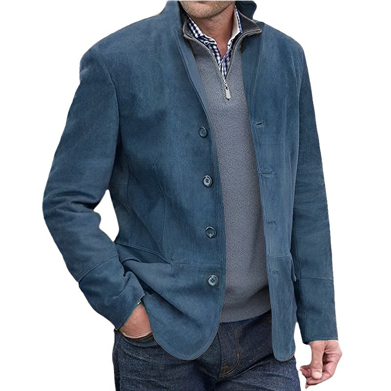 2024 otoño e invierno Amazon Independent Station Wish Comercio exterior europeo y americano transfronterizo nueva solapa retro chaqueta casual para hombres
