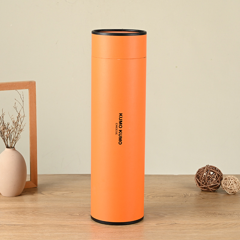 彩色纸筒礼品盒定 做铜版纸茶叶纸罐短袖T恤圆形包装筒定 制logo